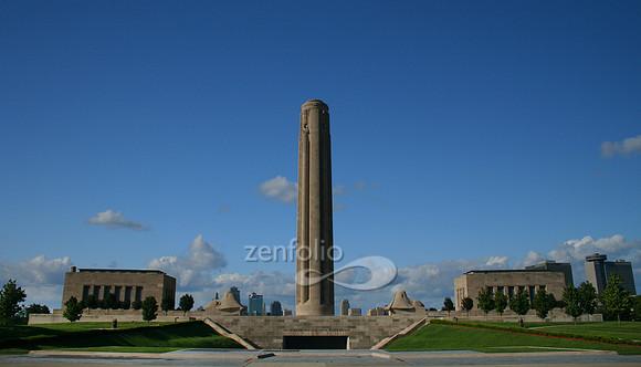 Color photograph of the complex of the Liberty Memorial, WWI, in Kansas City, MO