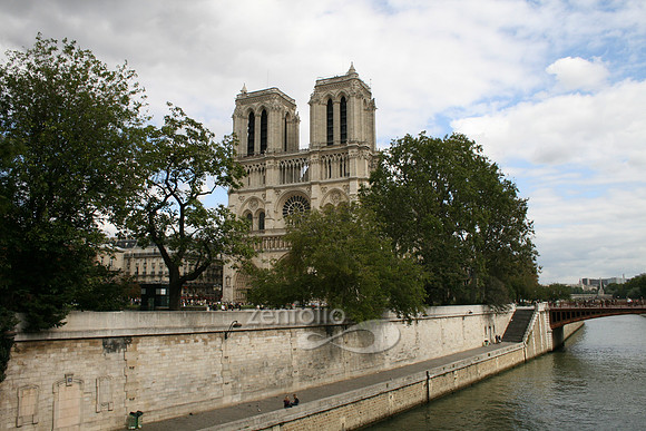 Notre Dame Cathedral by the River Seine by Crystal Nederman
