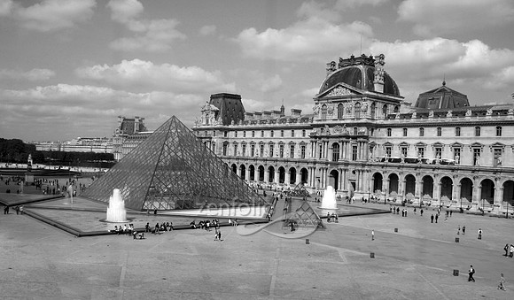 Museum courtyard in Black and White by Crystal Nederman