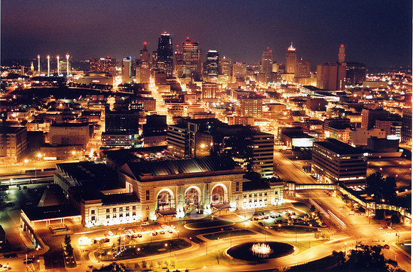 Kansas City skyline and Union Station from Liberty Memorial