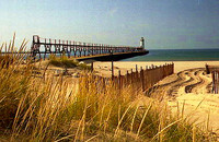 Color photograph of the Manistee Lighthouse by Crystal Nederman
