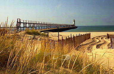 Color photograph of the Manistee Lighthouse by Crystal Nederman