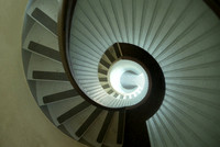 A photographic pattern created from the spiral staircase of a lighthouse by Crystal Nederman