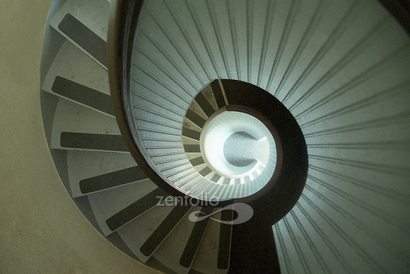 A photographic pattern created from the spiral staircase of a lighthouse by Crystal Nederman