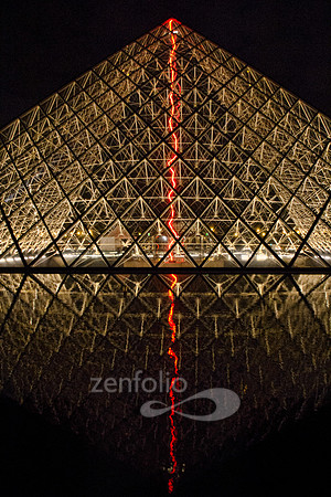 Louvre Pyramid at Night, photographed by Crystal Nederman